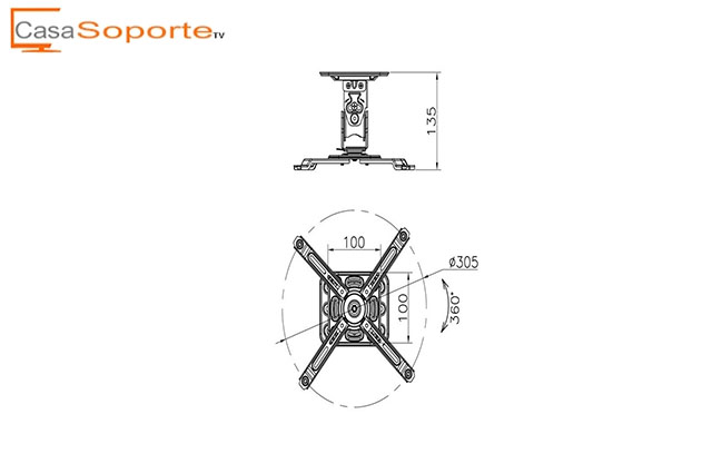 Soporte base para video beam pequeño